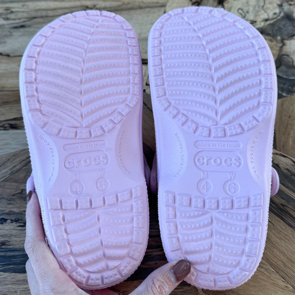 Crocs Ralen Lined Clogs Women's Size 6 - Ballerina Pink Fuzzy Slippers Coquette - Picture 14 of 15